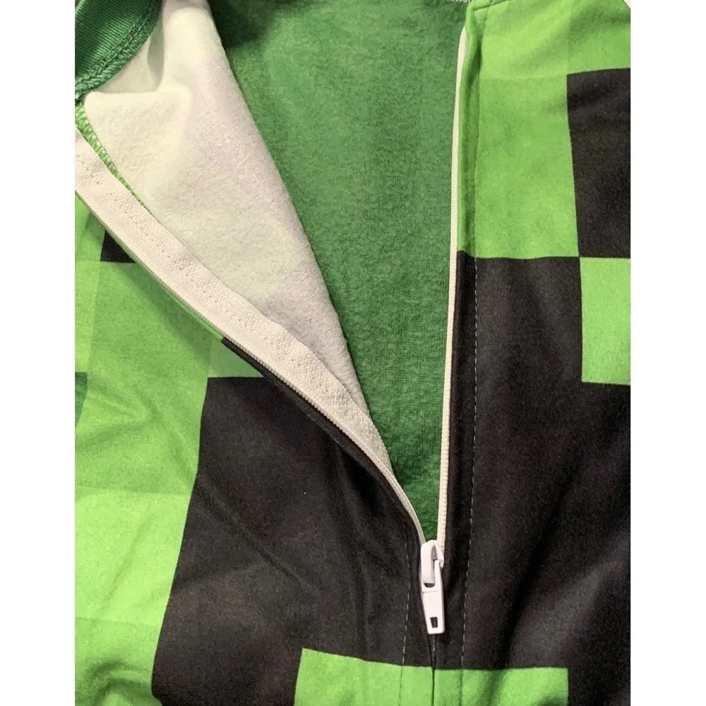 Minecraft‎ Creeper Pajamas Boys Size 8 Green New One Piece Union Suit NWT